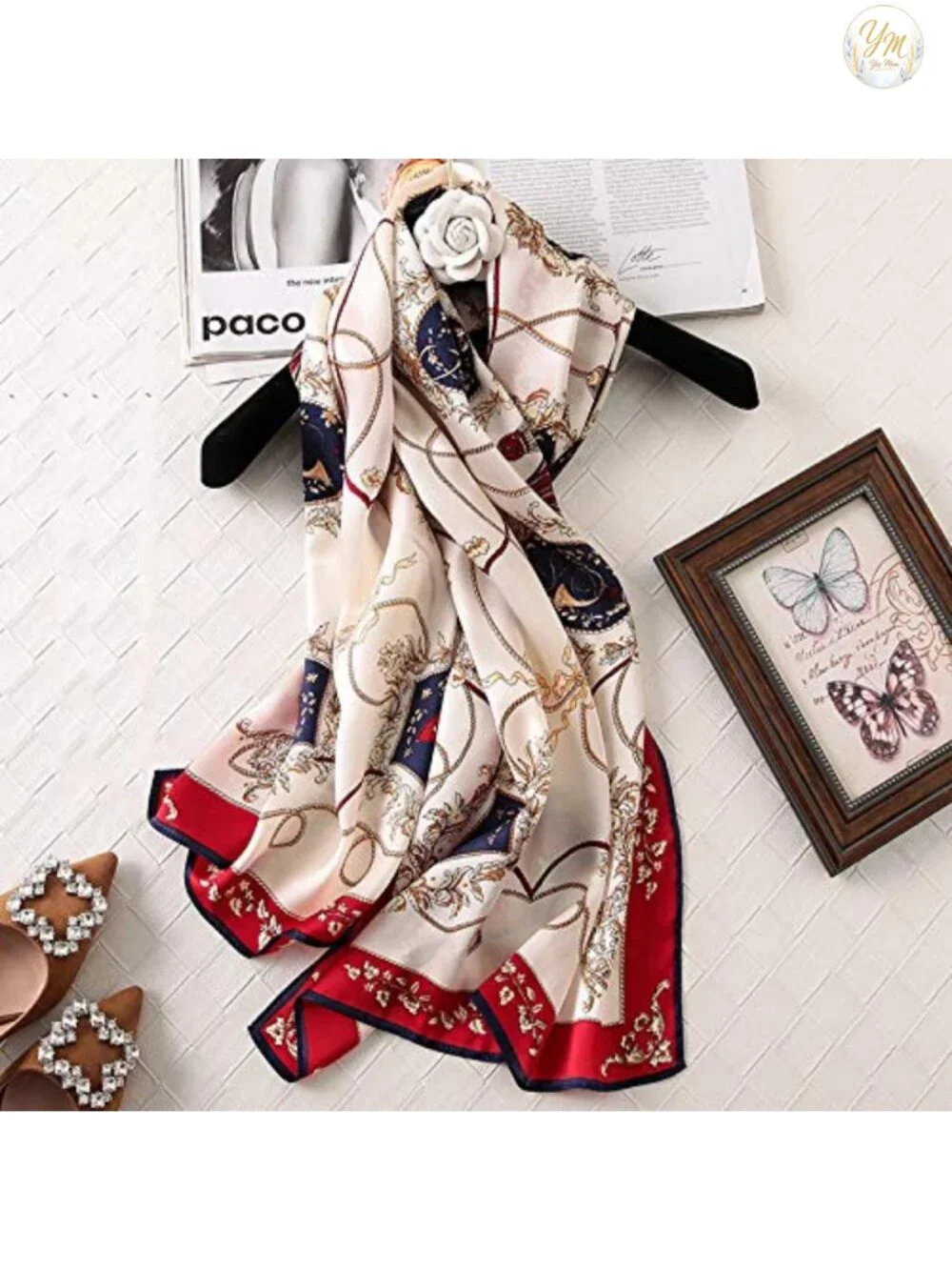 100% Pure Mulberry Silk Long Scarf Women Oblong Shawl Wrap Gift